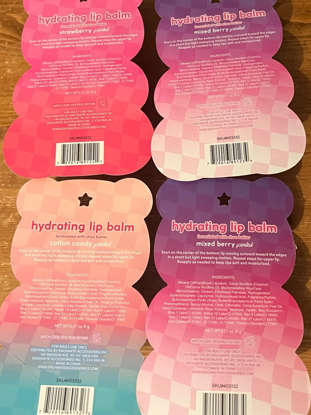 Beary Cute Bundle Hydrating Lip Balm 4 New in Package